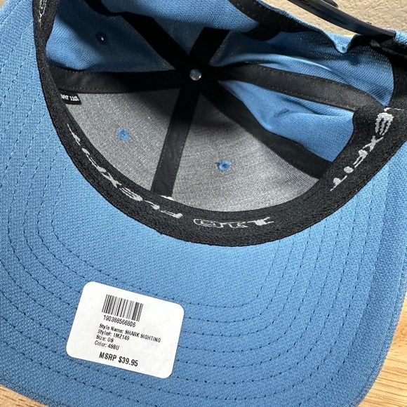Travis Mathew Golf Flexfit Snapback Adjustable Blue Shark Sighting Palm Tree Hat - Picture 7 of 7